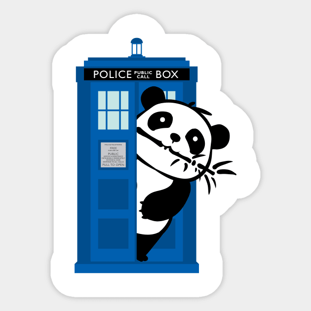 Panda Has The Police Box Sticker by podycust